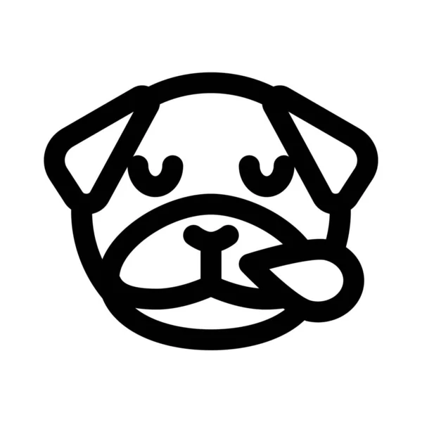Pug Pes Chrápání Kapkou Potu Nosu — Stockový vektor