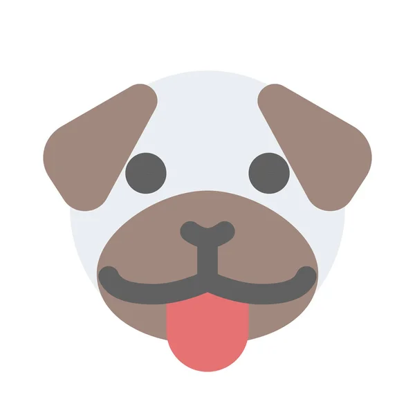 Pug Dog Tongue Stuck Out Emoji Zombando Engraçado — Vetor de Stock