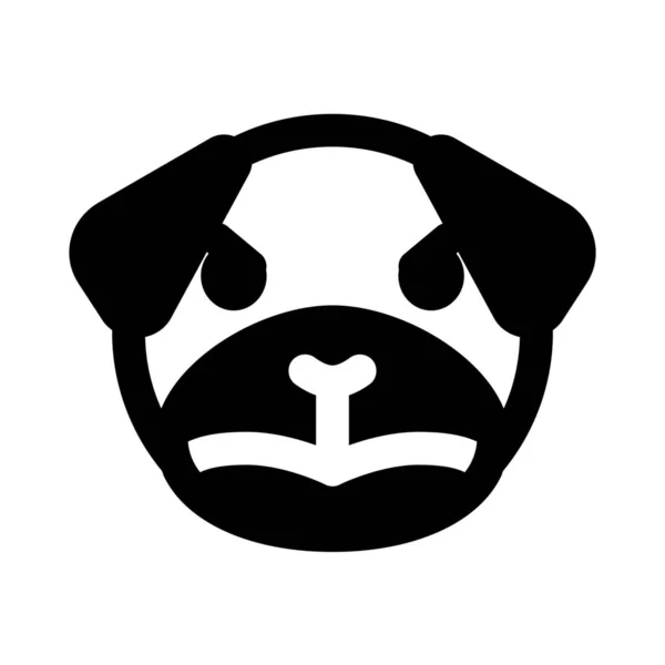 Emoji Cão Pug Chateado Com Rosto Irritado Sobrancelhas Levantadas —  Vetores de Stock