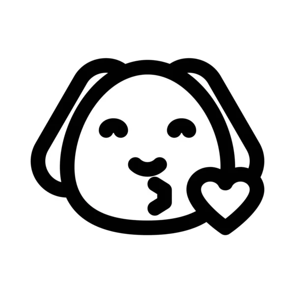 Cachorro Emoji Soplando Beso Con Corazón Compartido Internet — Archivo Imágenes Vectoriales