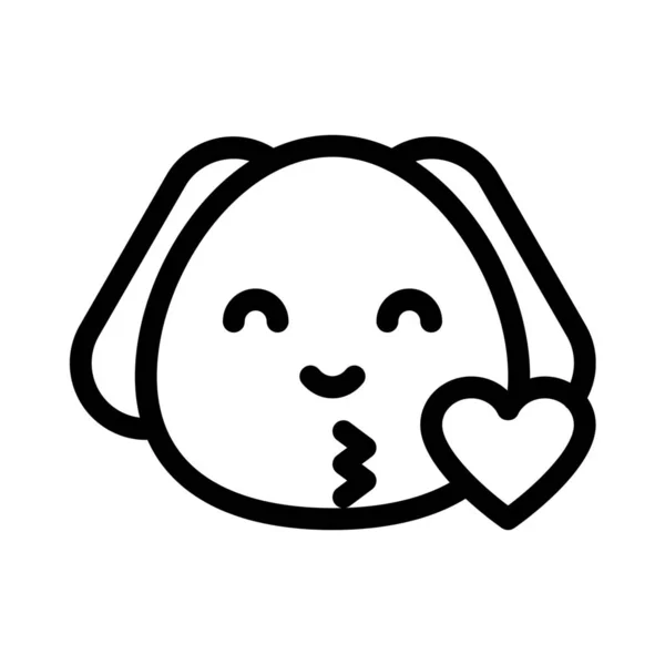 Puppy Emoji Blowing Kiss Heart Shared Internet — Stock Vector