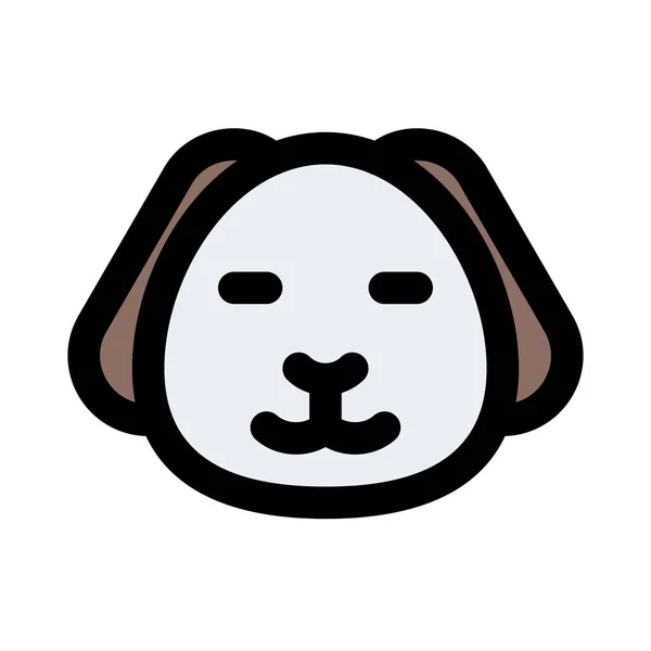 Cãozinho Sorridente Com Olhos Fechados Emoticon Compartilhado Nas Mídias Sociais — Vetor de Stock
