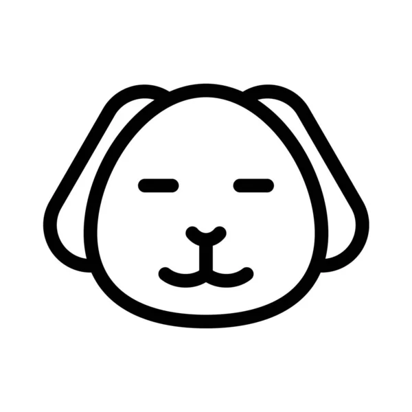 Cucciolo Sorridente Con Gli Occhi Chiusi Emoticon Condivisa Sui Social — Vettoriale Stock