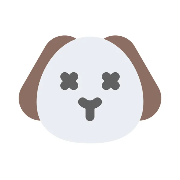 Mouthless Puppy Eyes Crossed Emoji Social Media — стоковый вектор