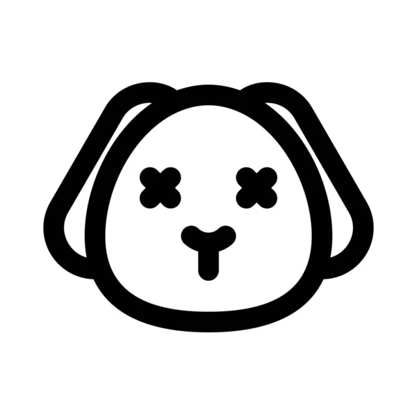 Mouthless Puppy Eyes Crossed Emoji Social Media — Stock Vector