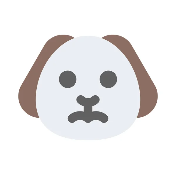 Triste Cucciolo Accigliato Rappresentazione Pittorica Chat Emoticon — Vettoriale Stock