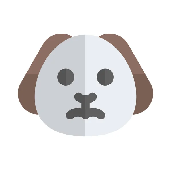 Triste Cachorro Frunciendo Ceño Representación Pictórica Chat Emoticono — Vector de stock
