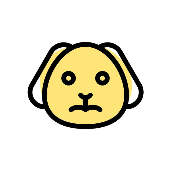 Triste Cucciolo Accigliato Rappresentazione Pittorica Chat Emoticon — Vettoriale Stock