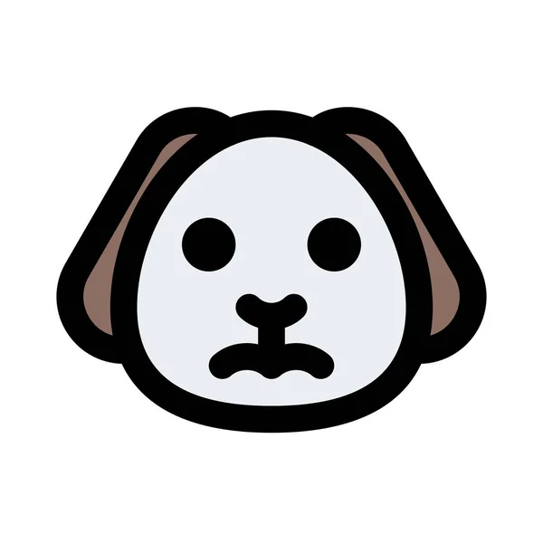 Sad Puppy Frowning Pictorial Representation Chat Emoticon — Stock Vector