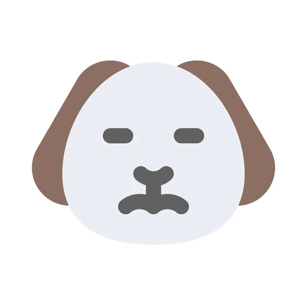 Sad Face Puppy Eyes Closed Emoji — стоковый вектор