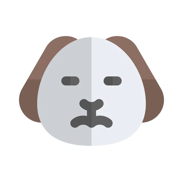 Smutny Szczeniak Zamkniętymi Oczami Emoji — Wektor stockowy