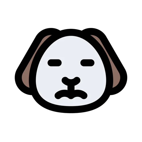 Üzgün Surat Köpek Yavrusu Gözleri Kapalı Emoji — Stok Vektör