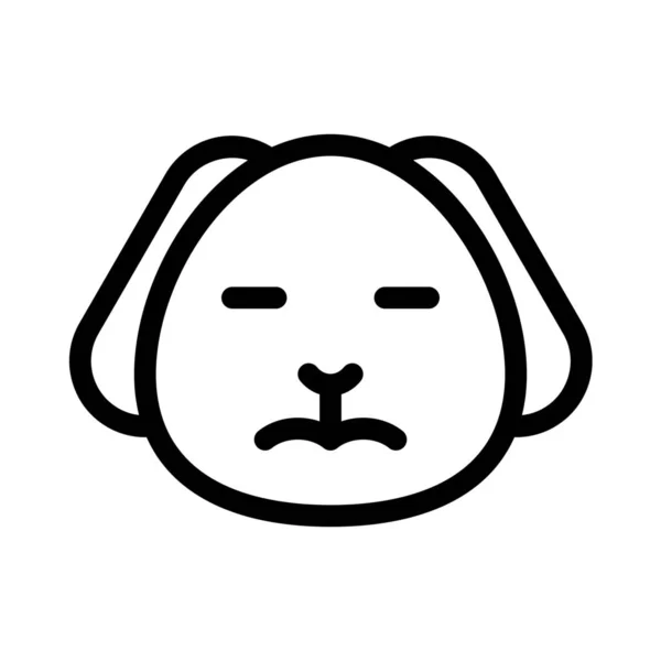 Smutný Obličej Štěně Zavřenýma Očima Emoji — Stockový vektor
