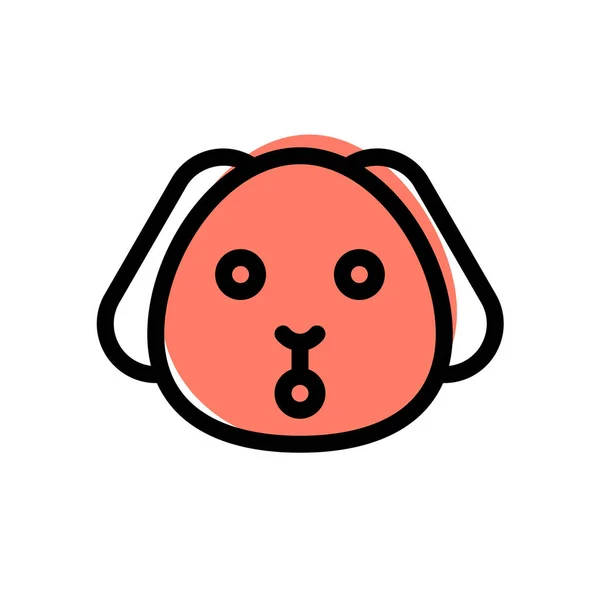 Shock Expressie Puppy Emoticon Met Open Mond — Stockvector