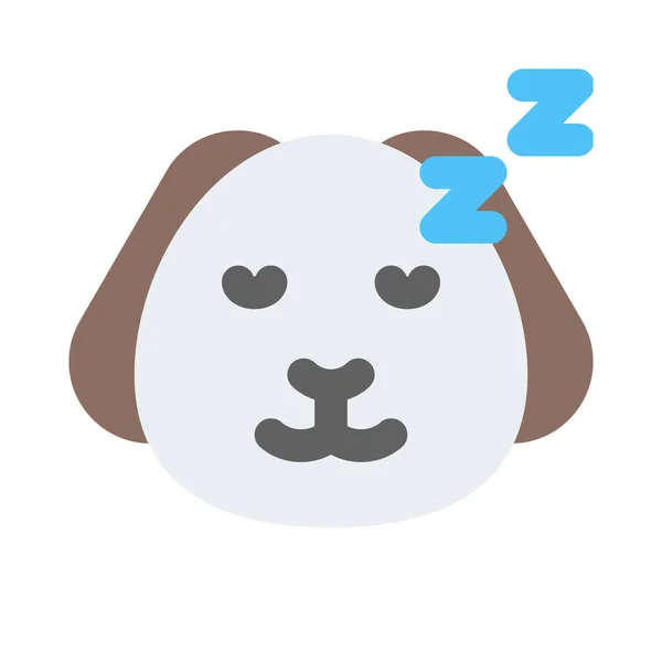 Sleeping Puppy Emoticon Pictorial Representation Shared Messenger — Stock Vector
