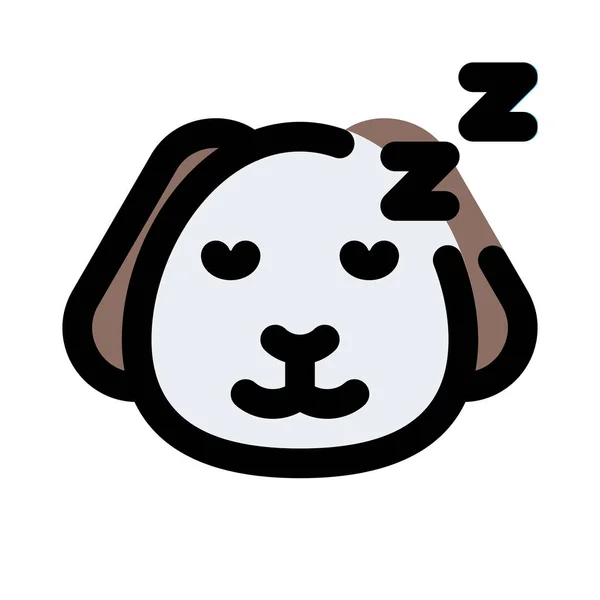 眠っている子犬 絵文字デックス Messenger — ストックベクタ