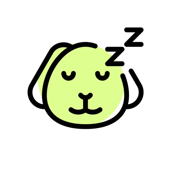 Sleeping Puppy Emoticon Rappresentazione Pittorica Condivisa Messenger — Vettoriale Stock