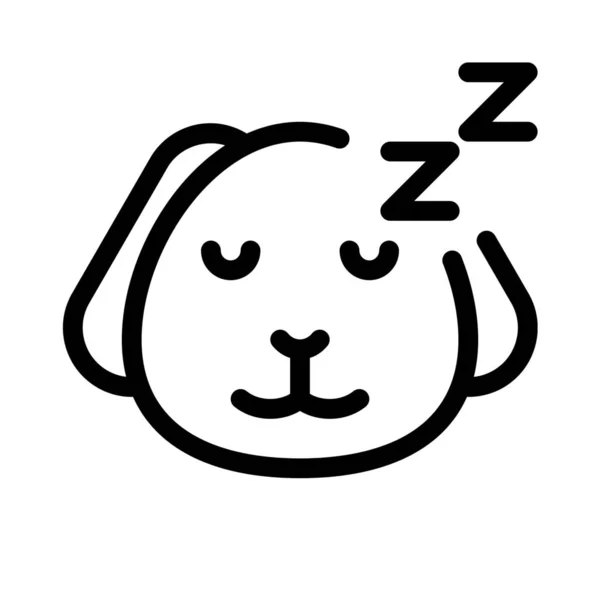 Sleeping Puppy Emoticon Rappresentazione Pittorica Condivisa Messenger — Vettoriale Stock