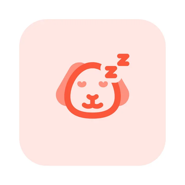 Sleeping Puppy Emoticon Rappresentazione Pittorica Condivisa Messenger — Vettoriale Stock