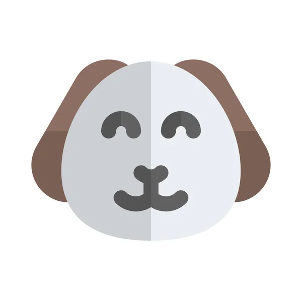 Happy Smiling Puppy Face Eyes Closed Emoji — Stock Vector