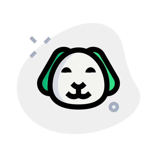Cara Cachorro Sorridente Feliz Com Olhos Emoji Fechado —  Vetores de Stock