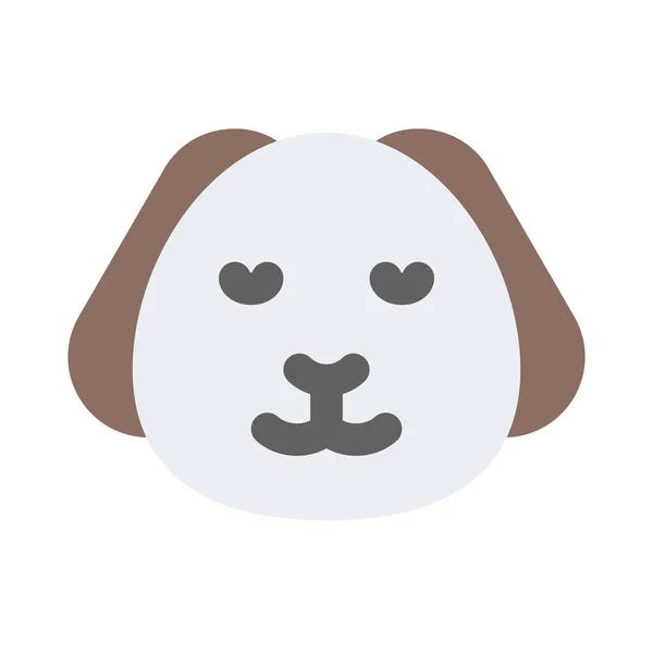 Emoticono Cachorro Sonriente Con Ojos Cerrados Representación Pictórica — Vector de stock