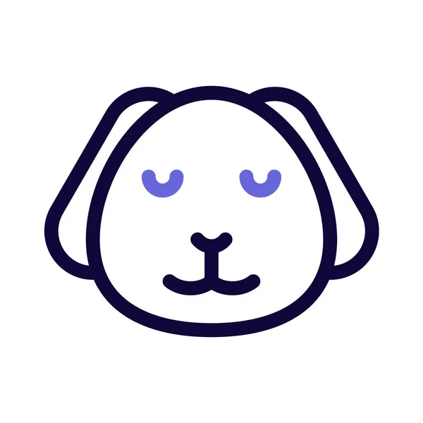 Sorrindo Cachorro Emoticon Com Olhos Fechados Representação Pictórica —  Vetores de Stock