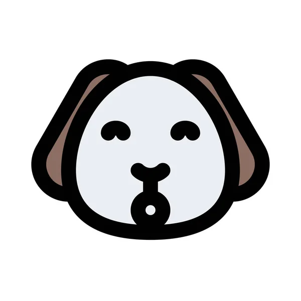 Emoticon Cachorro Expressão Choque Com Sorriso Boca Aberta —  Vetores de Stock