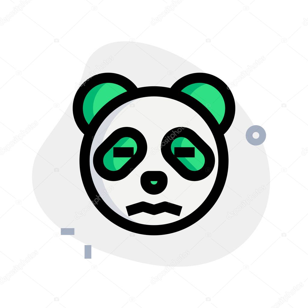 panda confounded pictorial representation with eyes closed emoticon