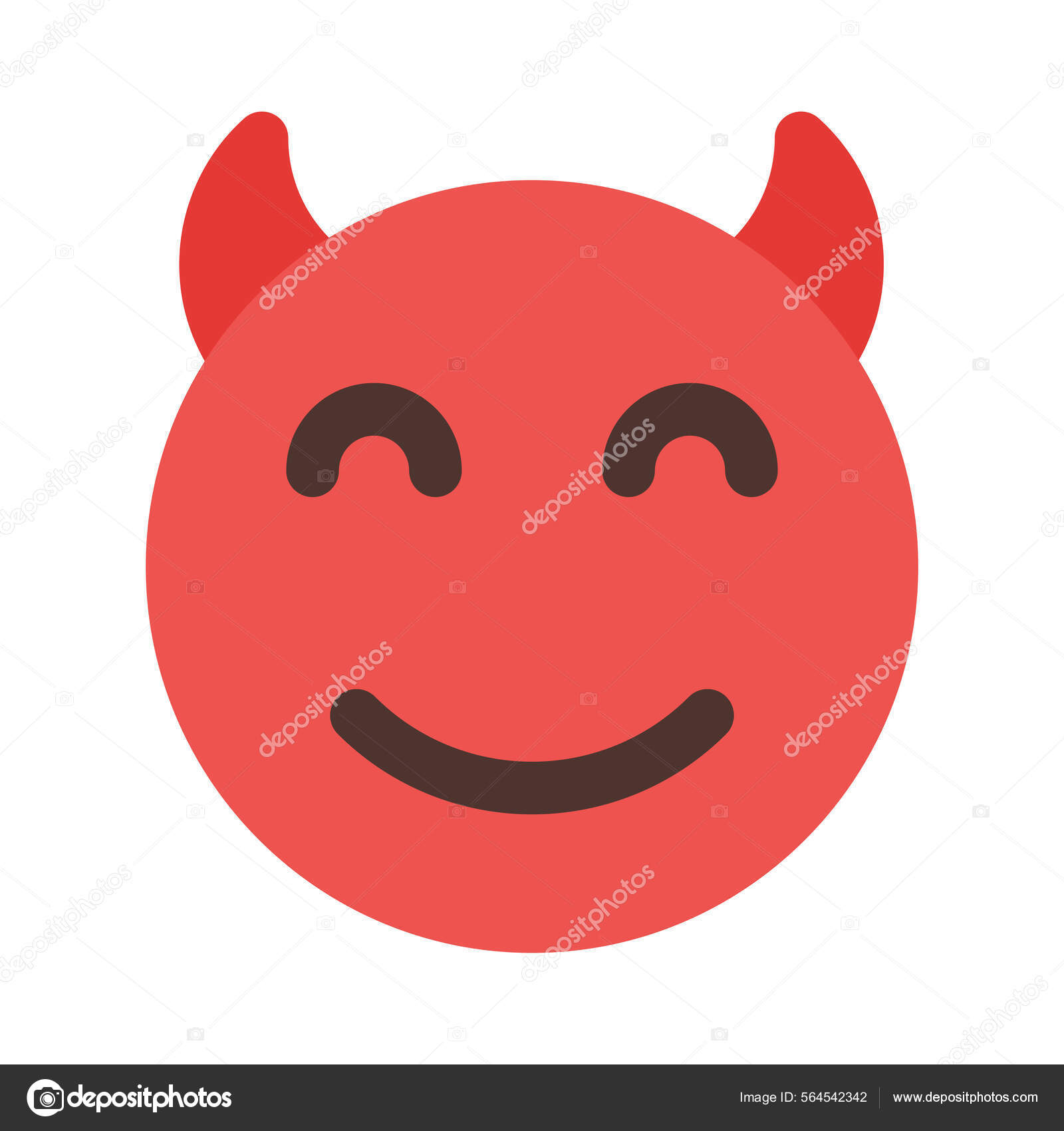 Happy Devil Horns Smile Eyes Closed Векторное Изображение ©get4net.