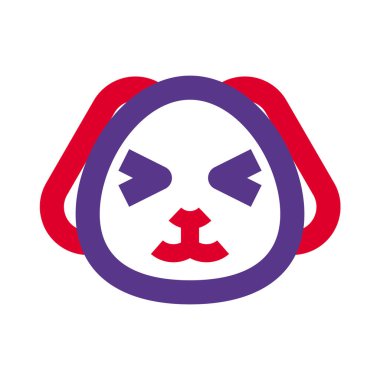 Köpek yavrusu şaşı ve sırıtan gözler yüz ifadesi.