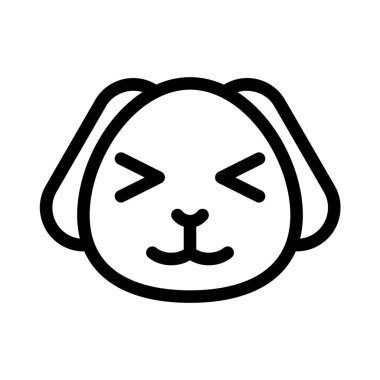 Köpek yavrusu şaşı ve sırıtan gözler yüz ifadesi.