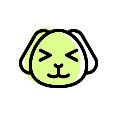 Köpek yavrusu şaşı ve sırıtan gözler yüz ifadesi.