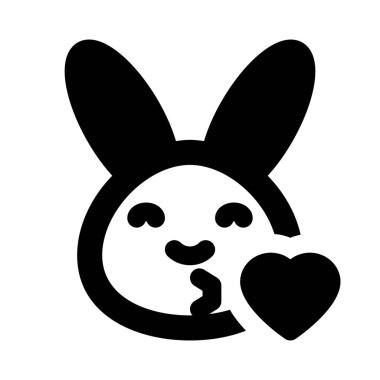 İnternette kalpten öpücük gönderen tavşan emojisi