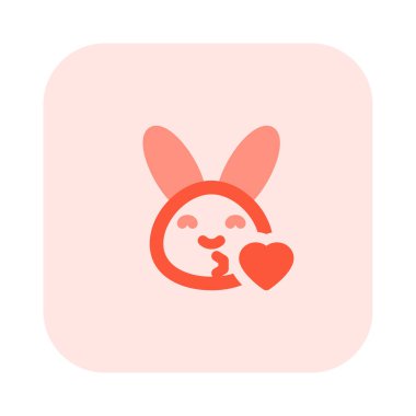 İnternette kalpten öpücük gönderen tavşan emojisi