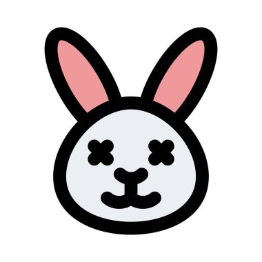 Tarafsız sahnede gözleri şaşı bir tavşan.