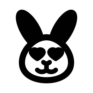 Kalbi olan mutlu romantik tavşan emojisi.