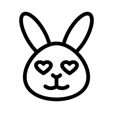 Kalbi olan mutlu romantik tavşan emojisi.