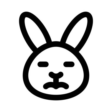 Üzgün surat tavşan gözleri kapalı emoji
