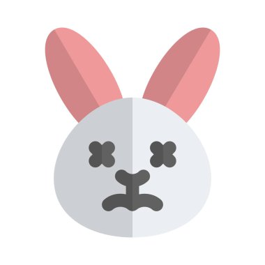 Rahatlamış ve nötr tavşan yüz ifadesi emoticori