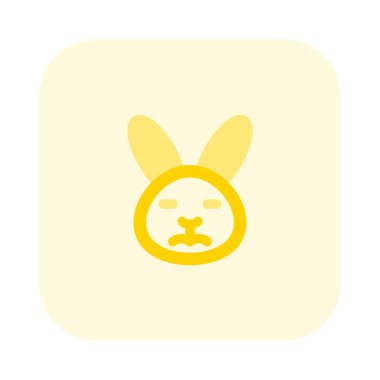 Üzgün surat tavşan gözleri kapalı emoji