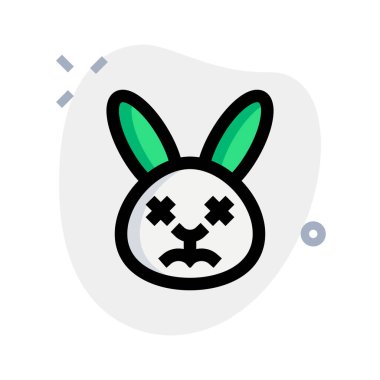 Rahatlamış ve nötr tavşan yüz ifadesi emoticori