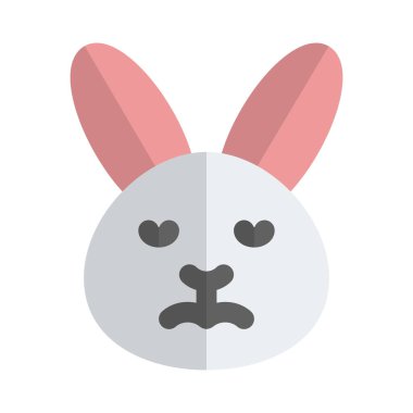Sohbet için üzgün surat resimli tavşan emojisi.
