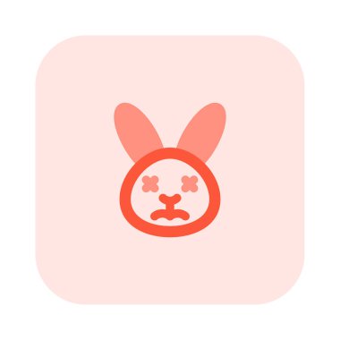 Rahatlamış ve nötr tavşan yüz ifadesi emoticori
