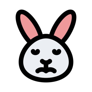 Sohbet için üzgün surat resimli tavşan emojisi.