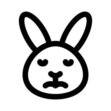 Sohbet için üzgün surat resimli tavşan emojisi.