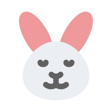 Gözleri kapalı, gülümseyen tavşan ifadesi.