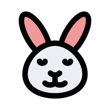 Gözleri kapalı, gülümseyen tavşan ifadesi.