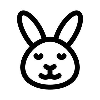 Gözleri kapalı, gülümseyen tavşan ifadesi.