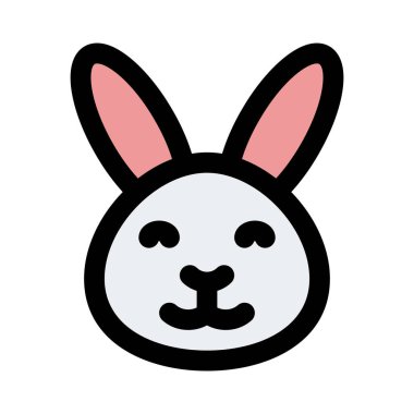 Mutlu gülümseyen tavşan yüzü, gözleri kapalı emoji.
